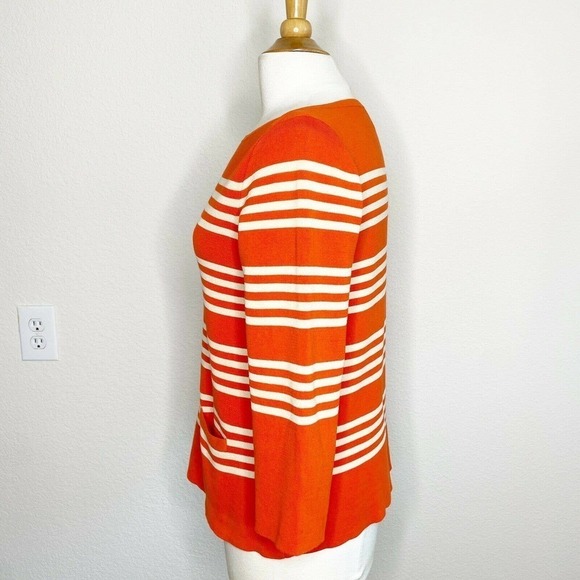 J. Crew Black Label Pocket Orange Cream Sweater - Picture 5 of 7